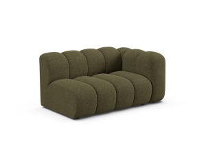 Canapea modulara verde din textil pentru 2 persoane Lupine Chenille Right Micadoni