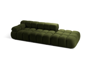 Canapea modulara verde din textil pentru 4 persoane Bellis Boucle Right Micadoni