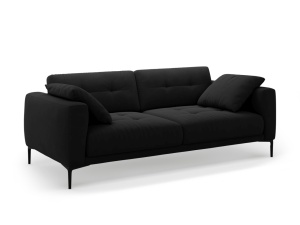 Canapea neagra din catifea pentru 4 persoane Bemy Velvet Micadoni