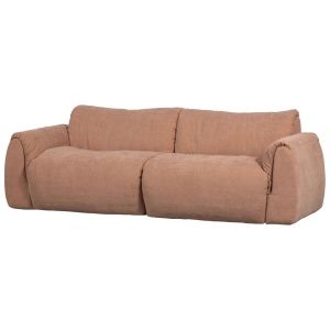 Canapea roz din textil pentru 2 persoane Baggy Chenille Woood
