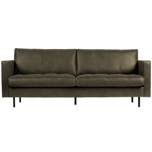 Canapea verde army din piele pentru 2.5 persoane Rodeo Classic Woood