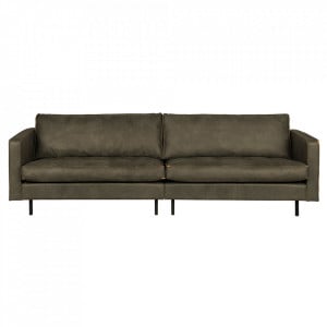 Canapea verde army din piele pentru 2,5 persoane Rodeo Classic Woood