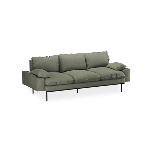 Canapea verde army din textil pentru 3 persoane Retro HKliving