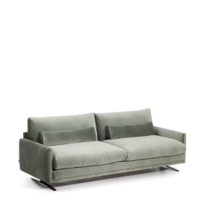 Canapea verde din catifea pentru 3 persoane Veliro Kave Home