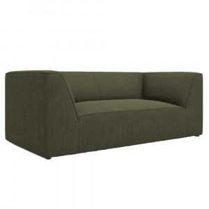 Canapea verde/neagra din textil pentru 2 persoane Ruby Corduroy Style Micadoni