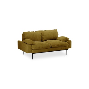 Canapea verde oliv din catifea pentru 2 persoane Retro Royal HKliving