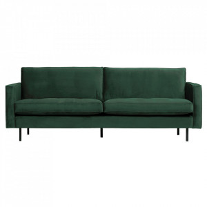Canapea verde padure din catifea pentru 2,5 persoane Rodeo Woood