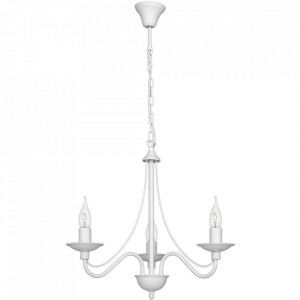 Candelabru alb din metal cu 3 becuri Roza Quiet Object