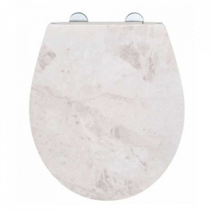 Capac pentru toaleta multicolor din fibre sintetice Relief Marmol Wenko