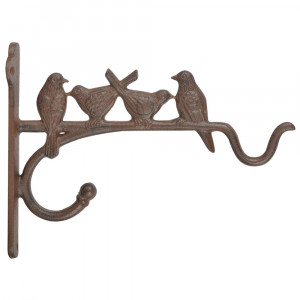 Carlig pentru agatat ghivece maro din metal Birds Esschert Design