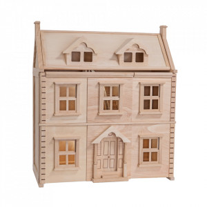 Casa pentru papusi maro din lemn Victorian House Plan Toys