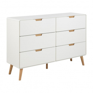 Comoda alba/maro din lemn 135 cm Lowell Quiet Object