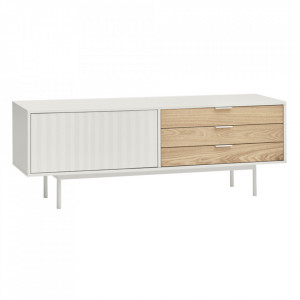 Comoda TV alba/maro din metal 140 cm Sierra Teulat