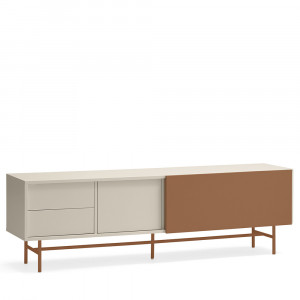 Comoda TV crem/maro din metal 180 cm Nube Teulat