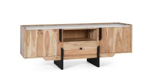 Comoda TV maro/alba din lemn 145 cm Media Giner y Colomer