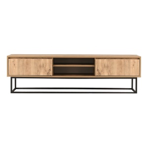 Comoda TV maro/neagra din metal 140 cm Belinda The Home Collection