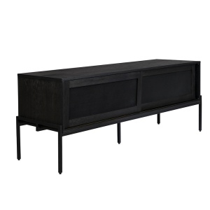 Comoda TV neagra din lemn 160 cm Hardy Zuiver
