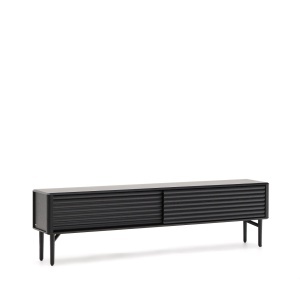 Comoda TV neagra din lemn 200 cm Lenon Kave Home