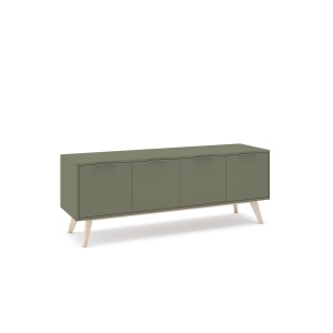 Comoda TV verde din lemn 140 cm Campus The Home Collection