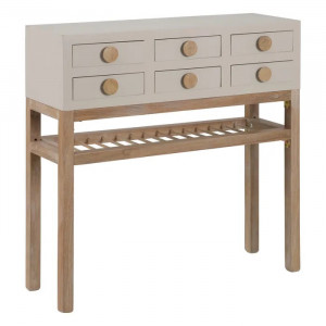 Consola alba/grej din lemn de paulownia si MDF 85 cm Iris The Home Collection