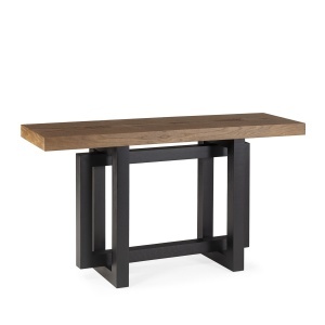 Consola maro/neagra din lemn 130 cm Leia Thai Natura