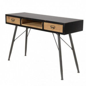 Consola maro/negru din lemn de pin si metal 120 cm Highland Zago