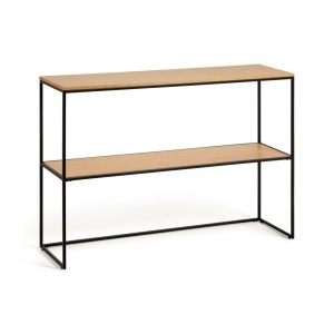 Consola neagra/maro deschis din metal 120 cm Yoana Kave Home