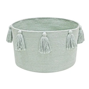 Cos albastru din bumbac Tassels Large Lorena Canals