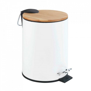 Cos de gunoi alb/maro din metal 3 L Tortona Wenko