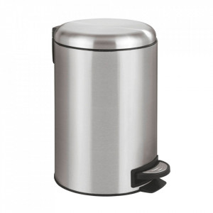 Cos de gunoi argintiu din metal 12 L Leman Wenko