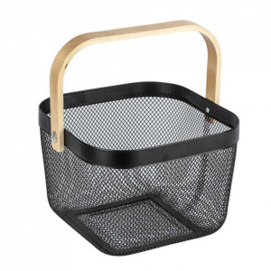 Cos negru/maro din metal Bambusa Wenko