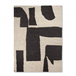 Covor alb antic /maro cafea din fibre naturale 200x300 cm Piece Ferm Living