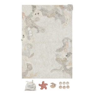 Covor de joaca cu 8 accesorii multicolor din bumbac 140x200 cm Seabed Lorena Canals