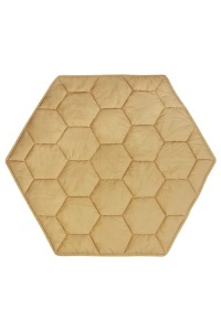 Covor de joaca din bumbac galben 100x100 cm Honeycomb Lorena Canals