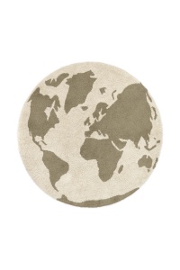 Covor din fibre naturale crem pentru copii 120 cm World Map Lorena Canals