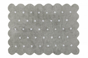 Covor dreptunghiular gri din bumbac pentru copii 120x160 cm Biscuit Grey Lorena Canals