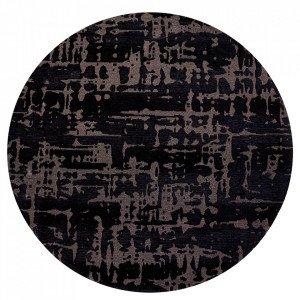 Covor negru din fibre sintetice 240 cm Baobab Black water Louis de Poortere