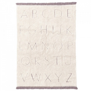 Covor pentru copii crem din bumbac 120x160 cm ABC Lorena Canals