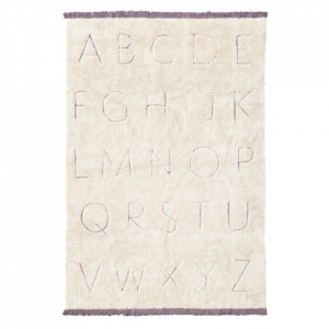 Covor pentru copii crem din bumbac 140x200 cm ABC Lorena Canals