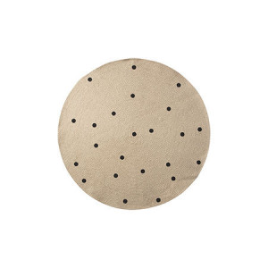 Covor rotund din fibre naturale 100 cm Black Dots Ferm Living