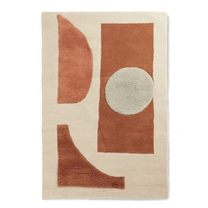 Covor roz/alb antic din fibre naturale 120x180 cm Bloco Ferm Living