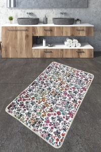 Covoras de baie multicolor din fibre sintetice 70x120 cm Alara The Home Collection