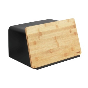Cutie pentru paine din plastic negru Kubo Wenko