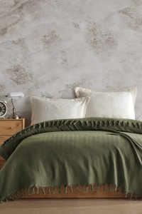 Cuvertura kaki din bumbac 200x220 cm Berlino Double The Home Collection