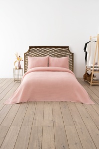 Cuvertura roz pudra din fibre 200x220 cm Waffle The Home Collection