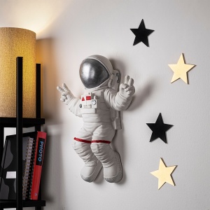 Decoratiune de perete alba/gri din textil 35x47 cm Astronaut The Home Collection