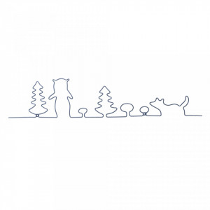 Decoratiune de perete albastra din fier 9x45 cm Forest Bloomingville Mini