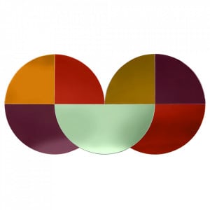 Decoratiune de perete cu oglinda multicolora din MDF si otel 70x140 cm Bellagio Versmissen