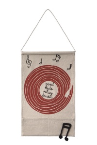 Decoratiune de perete din bumbac multicolor 45x70 cm Music Lorena Canals