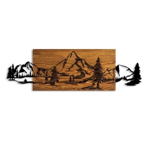 Decoratiune de perete maro/neagra din metal 30x95 cm Mountain Range The Home Collection